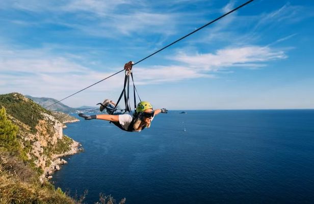 Zip line adventure and Pasjača Beach escape from Dubrovnik