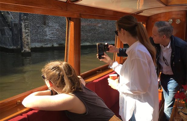Early morning Amsterdam canals boat tour