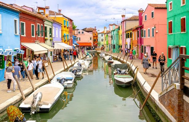 Full-day boat trip to Murano and Burano islands with scenic views