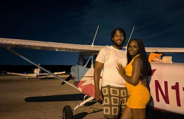 Miami night lights plane tour with champagne