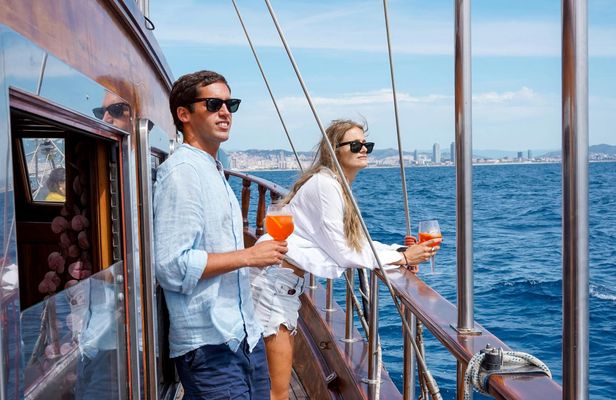Barcelona sailing cruise with tapas and spritz cocktail