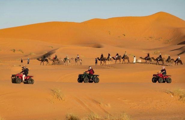 Agafay Desert experience with dinner, camel ride and quad bike