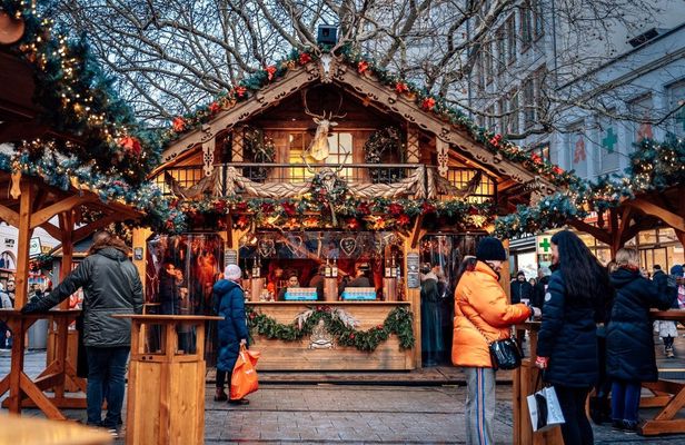 Munich Christmas market tour with traditional snacks and drinks