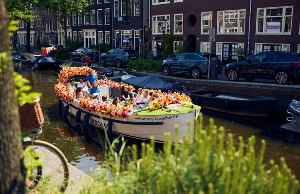 Amsterdam flower boat canal cruise