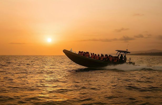 São Miguel boat tour at sunset with swimming