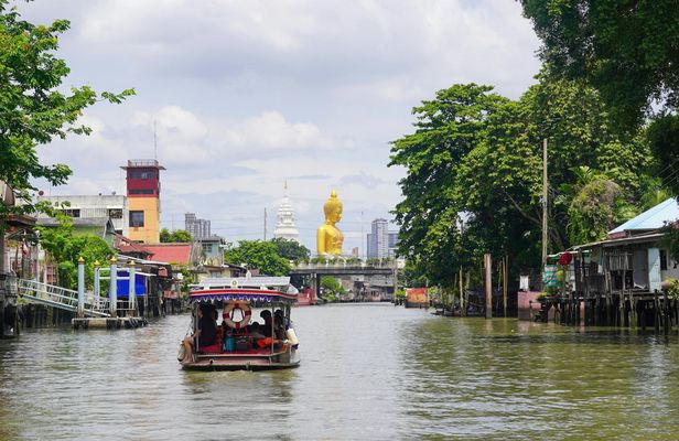 Bangkok canals and Big Buddha on guided EV boat tour