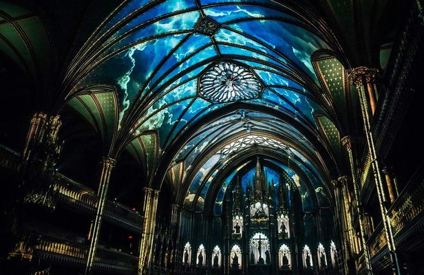 Montreal river cruise and AURA experience at Notre-Dame Basilica