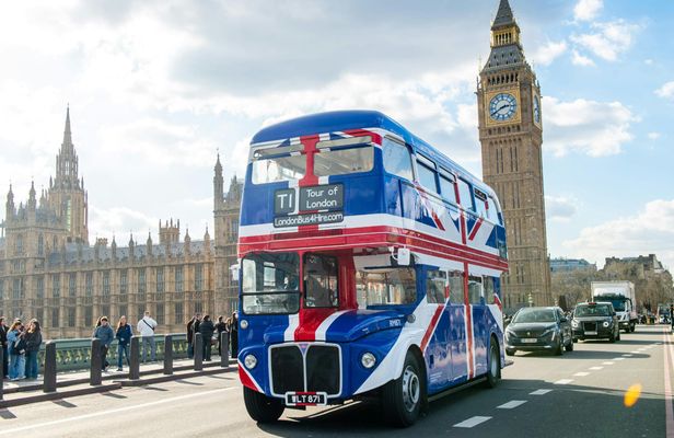 London vintage bus tour with afternoon tea