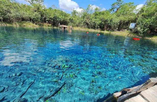 Blue Crater, Imox Lagoon and Poza Azul boat tour from Flores