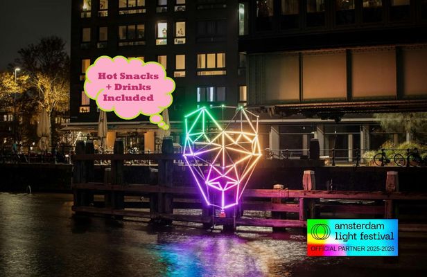 Amsterdam Light Festival cruise with hot snacks and drinks