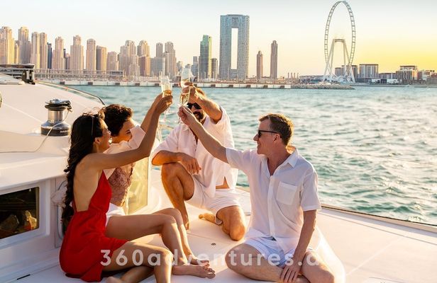 Luxury sunset yacht cruise with snacks and refreshments