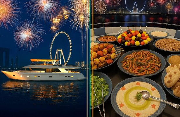 New Year’s Eve luxury yacht with fireworks view and BBQ dinner