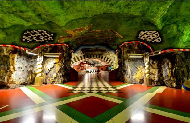 Stockholm subway system art and photo gallery tour