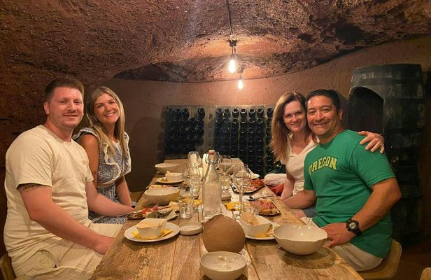 Candlelit wine tasting experience in an ancient Roman cave
