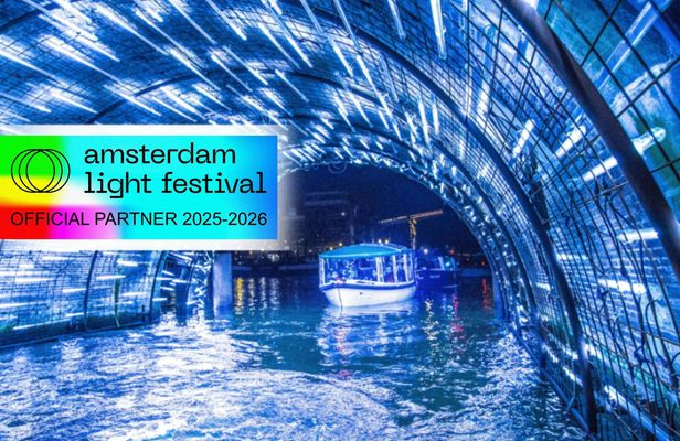 Amsterdam Light Festival canal cruise on a luxury boat