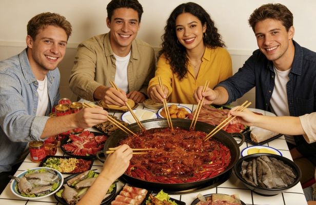 Chengdu private evening tour with hot pot dinner