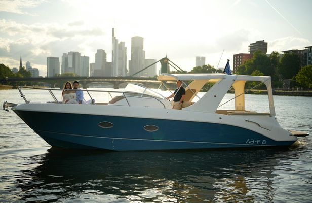Private boat tour for 2 people in Frankfurt with skyline view