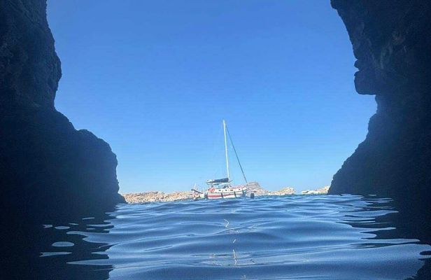 Lindos 3 caves sailboat tour with lunch and drinks