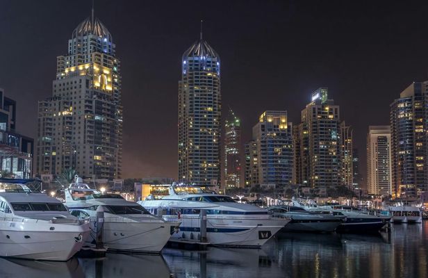 Dubai coastline by night 2-hour yacht cruise