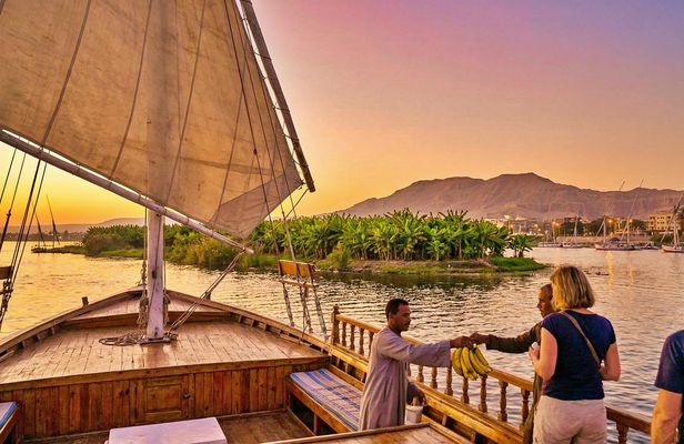 Sunset Banana Island Nile experience onboard a felucca from Luxor