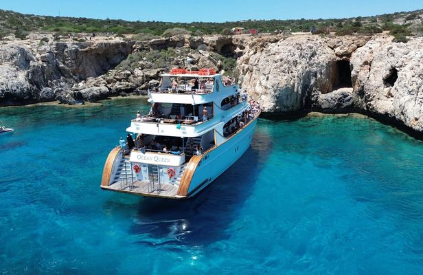 Half-day coastal cruise with lunch and swim stops in Ayia Napa
