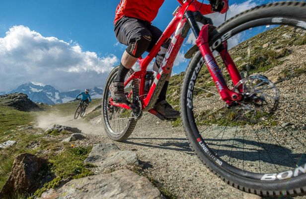 Zermatt full-day guided bike tour with mountain landscape views