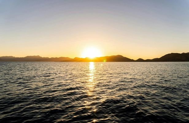 Sunset boat tour along the Mediterranean coast