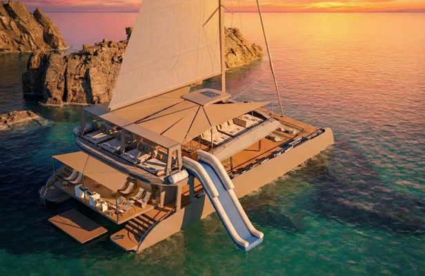 Palma Bay premium catamaran with dinner, swim and optional VIP area