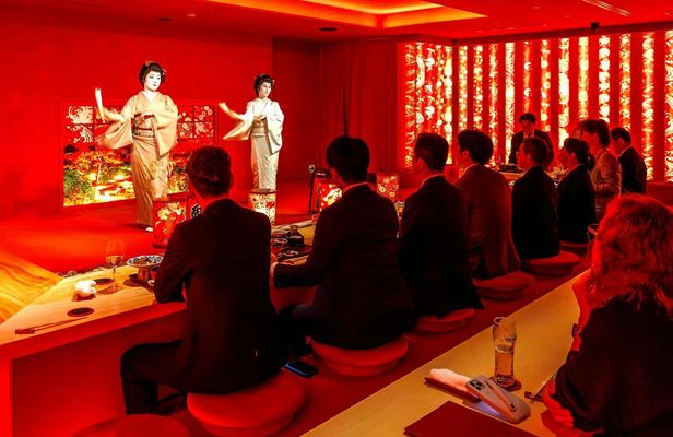 Traditional Zashiki Kaiseki meal with geisha performance
