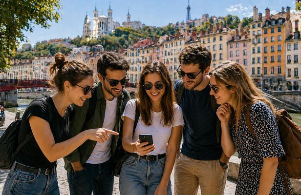 Lyon city outdoor mystery game through historic streets