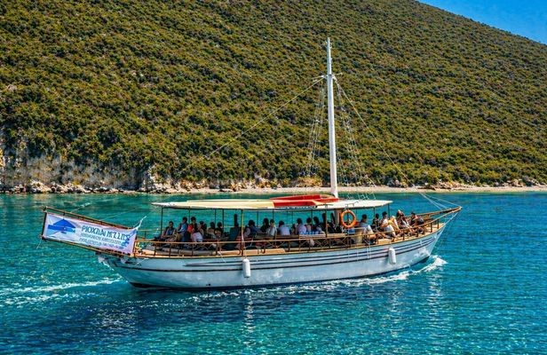 Lefkada traditional boat cruise with lunch and swim stops