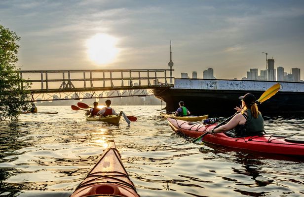 Pedal boat and kayaking in the dark at Downtown OWA