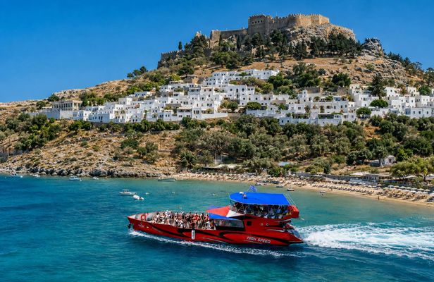 High-Speed Boat Trip to Lindos