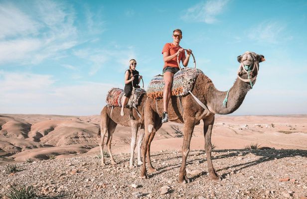 Agafay desert private sunset camel ride from Marrakech