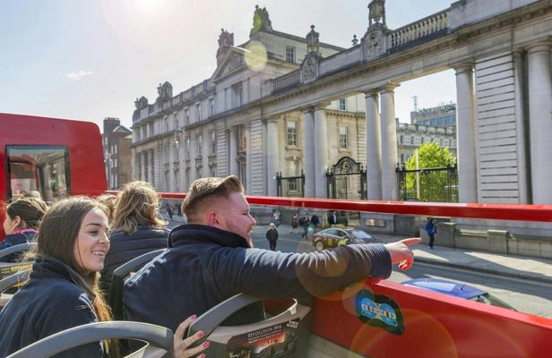 City Sightseeing hop-on hop-off bus tour with walking tour of Dublin