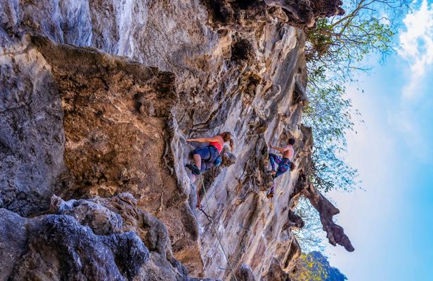Guided rock climbing experience in Krabi with hotel pick-up