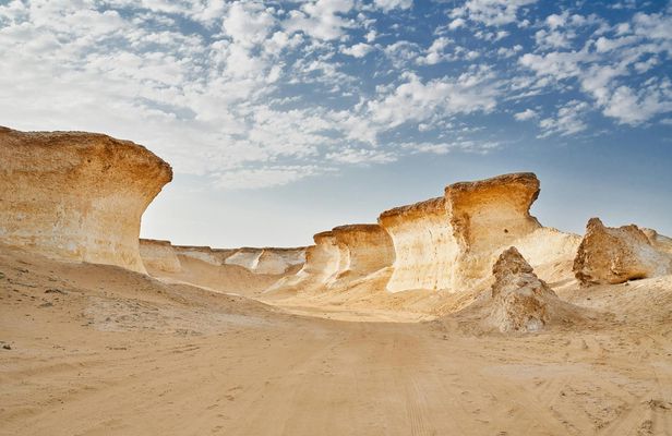 Private rock desert safari with sunset high tea from Doha