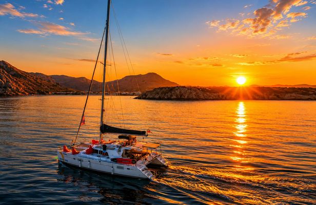 Kolymbia catamaran sunset cruise with unlimited drinks