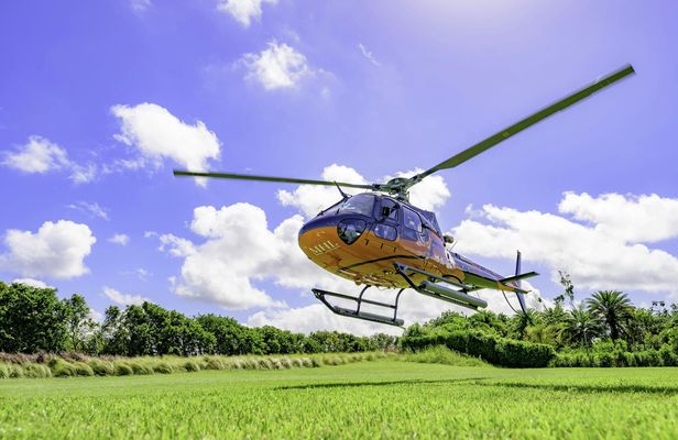 Underwater Waterfall helicopter flight from South Helipad Bel Ombre
