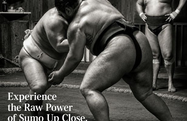 Morning sumo practice viewing with guide in Tokyo