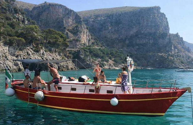 Gozzo boat tour in Naples with swimming stop and local tasting
