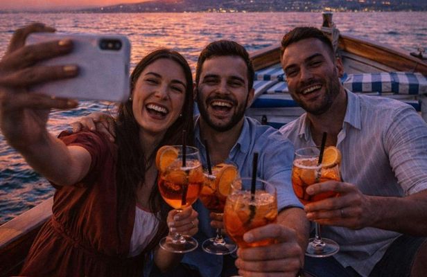 Naples sunset boat tour with aperitivo from Portici