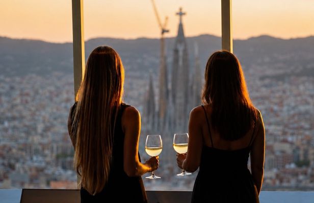 Wine tasting at the Mirador Torre Glòries with 360° views of Barcelona