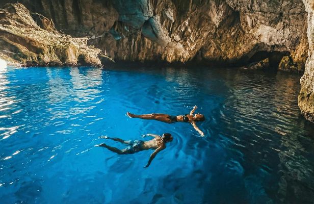 Blue Cave swim stop, Lady of the Rocks and Submarine base visit