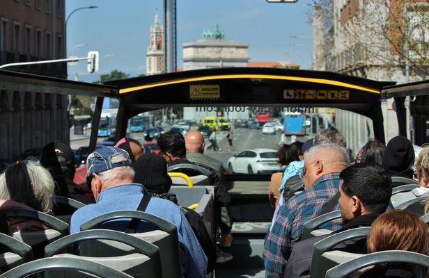 Panoramic double-decker bus tour around Madrid with audio guide