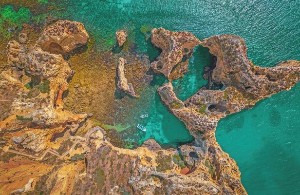 Lagos catamaran cruise to Ponta da Piedade caves with swim stop