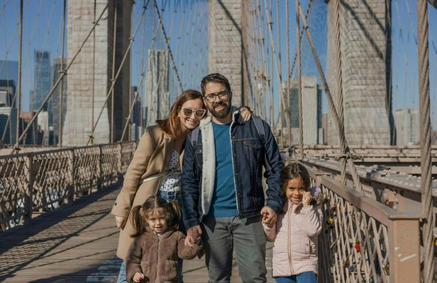 New York professional photoshoot at Brooklyn Bridge