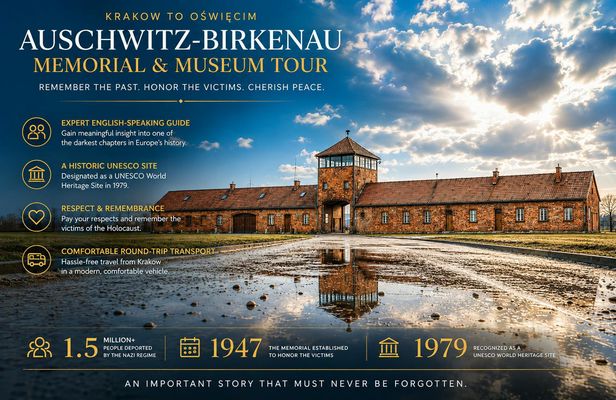 Auschwitz-Birkenau guided tour with pick-up from Krakow