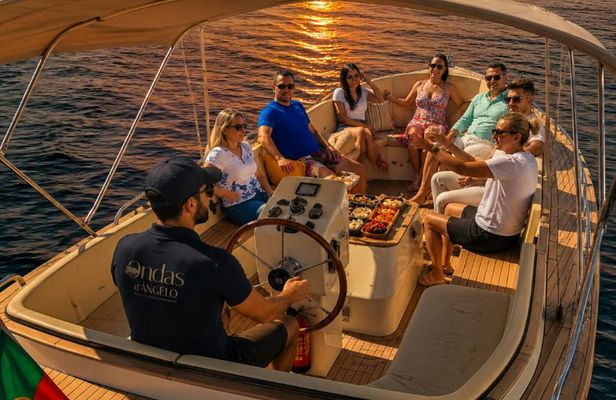 Tagus River sunset boat cruise with open bar and snacks