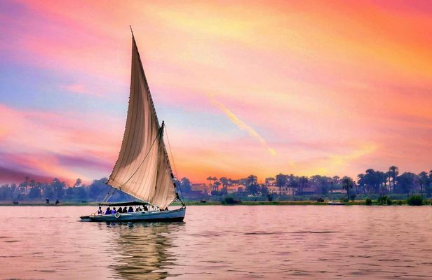 Sunset Banana Island Nile experience onboard a felucca from Luxor